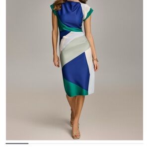 Colorblock Midi Dress
